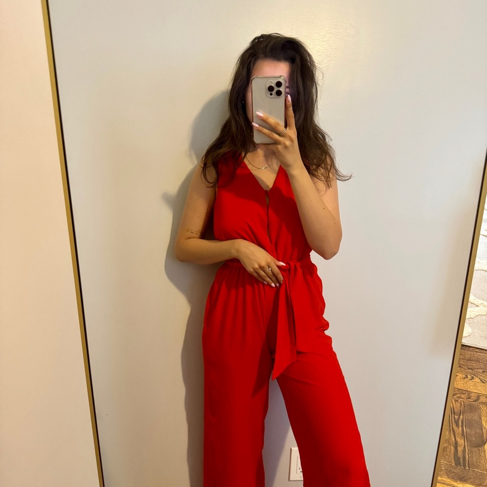 Zara red jumpsuit